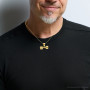 Custom Solid 10K 14K or 18K Gold Gym Dumbbell Pendant for Men on the body img