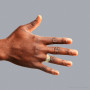 Men's Diamond Ring 10K Yellow Gold Lion Head Damond and Emerald Pinky Ring on the body img
