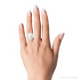 18K White Gold Ladies Pearl & Marquise Diamond Ring 2.92ct on the body img