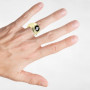 Black Onyx and Diamond 10K or 14K Yellow Gold Men's Diamond Ring 0.10ct on the body img