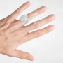 14K White Gold Men's Pave Diamond Ring 1.67ct on the body img