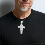 Hip Hop Sterling Silver Diamond Jesus Face Cross Pendant 1.54ct on the body img