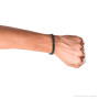 Luxurman Men's Black Diamond Cuban Link Bracelet in Sterling Silver 8mm Wide on the body img