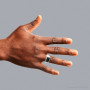 White Black Diamond Ring for Men in Sterling Silver 0.70ct on the body img