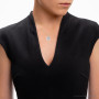 Luxurman Love Quotes: Delicate Sterling Silver Women's Diamond Swirl Pendant on the body img