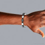 Hip Hop Beaded Disco Ball Bracelet w White Black Diamonds 5ct on the body img