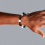 Disco Ball Sterling Silver and Diamond Bracelet for Men and Women 1 Carat on the body img