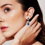 Unique Designer Blue Sapphire and Diamond Drop Earrings for Women18k Gold on the body img