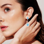 Designer Blue Topaz Diamond Earrings for Women by Luxurman 3.5ct 14K Gold on the body img