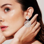 Unique 14K Gold Designer Baguette Round Diamond Earrings for Women 7ct on the body img