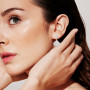 Luxurman Designer Square Diamond Drop Earrings for Women 4 Carat 14K White Gold on the body img