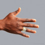 10K or 14K Gold Square Shape Round & Baguette Diamond Pinky Ring For Men 3.5 Carats on the body img