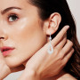 14K Gold Round Diamond Infinity Drop Earrings for Women 3.5ct on the body img