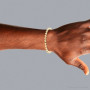 Ball 10K Yellow Gold Moon Cut Chain Bracelet 5mm 7.5-9in on the body img