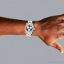 Chronograph Aqua Master Diamond Watch 3.00ct Black Dial on the body img
