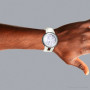 Unisex I-Gucci Luxury 6ct Diamond Watch with Digital Steel Case & White Rubber YA114214 on the body img