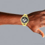 Large Diamond Bezel Watch by Luxurman 2ct Yellow Gold Tone Watch on the body img