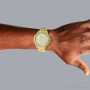 Luxurman Iced Out Men's Diamond Liberty Watch 1.25ct Yellow Gold Plated on the body img