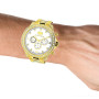 Large Diamond Bezel Watch by Luxurman 2.3ct Men's Yellow Gold Plated Liberty on the body img