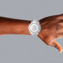 Oversized Men's 0.25ct Diamond White Dial Luxurman Escalade Chronograph Watch on the body img