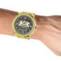 Yellow Gold Plated Large Men's Diamond Watch Luxurman Phantom on the body img