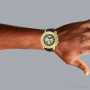 Large Luxurman Men's Watch with Diamonds 0.25ct Yellow Gold Plated Black MOP on the body img