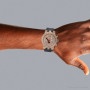 Joe Rodeo Broadway Diamond Watch for Men | 45mm | Rubber Strap | Rose Dial | 5ct on the body img