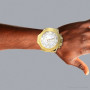 Yellow JoJino Chronograph Large Men's Diamond Watch 0.25ct White MOP Dial & Subdials on the body img