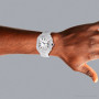 Iced Out Cartier Santos Diamond Watch for Men and Women | 40mm | Round Baguette Diamonds | 28ct on the body img