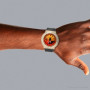 Yellow Casio G-Shock GA2100FL-8A Bold Orange Dial 7.50ctw Diamond Bezel Watch on the body img