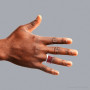 Large 10K White Gold Ring With Red Garnets for Men 3.4ct Customizable on the body img