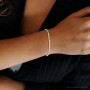 Women's Round Lab Grown Diamond Tennis Bracelet 14K Yellow Gold on the body img