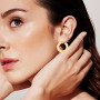 14k Yellow Gold Women's Polished Hoop Earrings on the body img