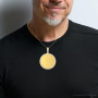 Large 14K Gold Diamond Round Medallion Pendant for Men | Customizable Picture | 4.68ct on the body img