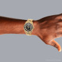Men's 18K Gold Watch Rolex Day-Date | Diamond | 36mm | Black Roman Dial | President Bracelet on the body img