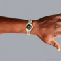 His and Hers Two Tone Gold Rolex Diamond Watch Set Black Dial Jubilee Bracelet on the body img