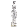 Back view of the Unique 14k Gold Saint Lazarus On Crutches With Dogs Diamond Statue Pendant img