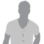 Unique 14k Gold Saint Lazarus On Crutches With Dogs Diamond Statue Pendant on the body img