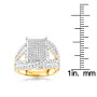 Size demonstration - Unique Engagement Rings 14K Yellow Gold Diamond Ring 3.07ct in Yellow color near the ruler img