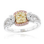 Unique White Pink Yellow Diamond Engagement Ring for Her 1 carat 14K Yellow Gold in White color  img