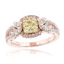 Unique White Pink Yellow Diamond Engagement Ring for Her 1 carat 14K Yellow Gold in Rose color img