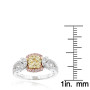Size demonstration - Unique White Pink Yellow Diamond Engagement Ring for Her 1 carat 14K Yellow Gold in White color near the ruler img