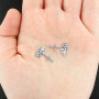 Unisex Diamond Stud Round Earrings 1.33ct 14K Gold Pave Clusters img