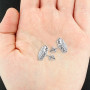 Unisex Square Stud Diamond Cluster Earrings 14K Gold 1.18ct img
