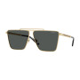 Versace Men's Sunglasses Gold Rectangle VE2266100287 Dark Grey Lenses (front view) img