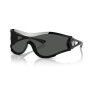 Versace Unisex Designer Shield Sunglasses VE4475GB1/87 Dark Grey Lenses (front view) img