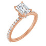 Vivian 1 Carat Emerald Diamond Accented Engagement Ring in Rose color img