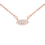 Women's Diamond Evil Eye Pendant with Chain | 14K White Gold Necklace | 0.1ct in Rose color img