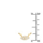 Size demonstration - Women's Diamond Evil Eye Pendant with Chain | 14K White Gold Necklace | 0.1ct in Yellow color near the ruler img