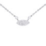 Women's Diamond Evil Eye Pendant with Chain | 14K White Gold Necklace | 0.1ct in White color  img